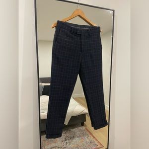 Zara Plaid Dress Navy Pant